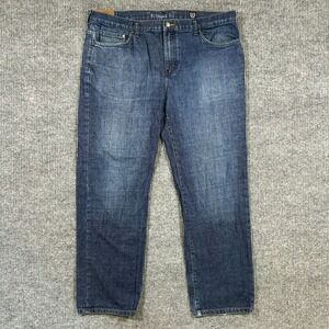 CHAPS Mens Straight Fit Jeans 40x32 Blue Denim Cotton Classic Casual Mid Rise